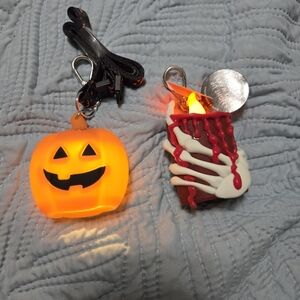 Bath And Body Works Halloween LightUp Lanyard Keychain &  Skeleton Hand Candle